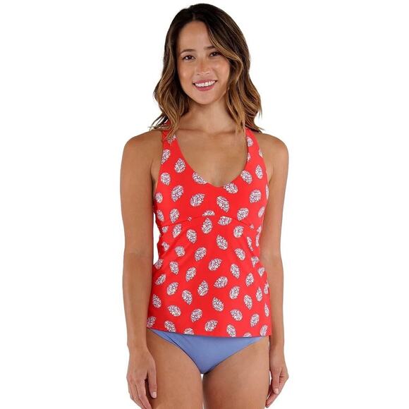 CARVE DESIGNS Red La Jolla Georgia Tankini V Neck Racerback Swimsuit Top Size XS - Picture 1 of 12